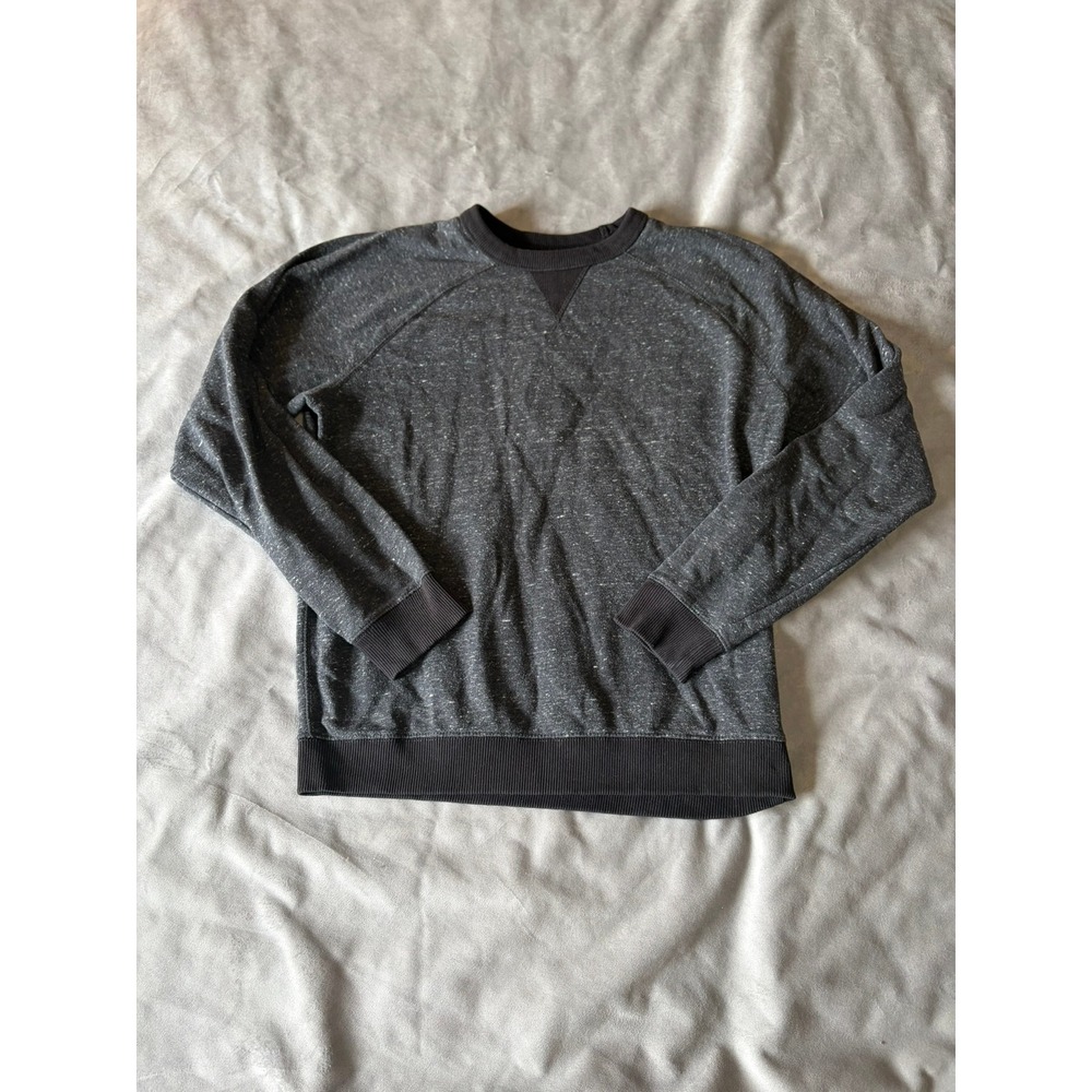 Simply Styled Mens Charcoal Gray Marl Raglan Crewneck Sweatshirt Size Medium